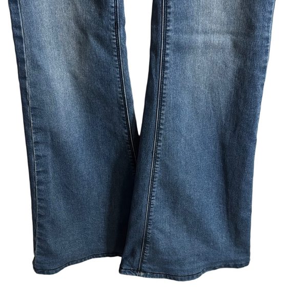 Free People Blue Flare Wide Leg Jeans - Picture 4 of 10